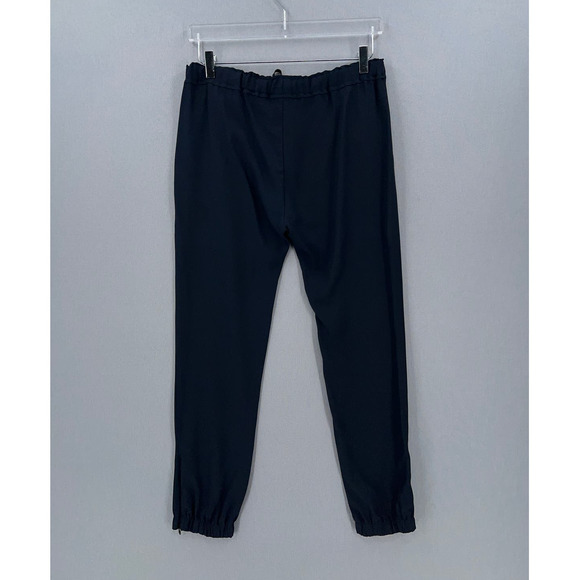 NILI LOTAN Silk Jogger Pants Womens 2 Dark Navy Tapered Pull On Track Drawstring - Picture 5 of 16